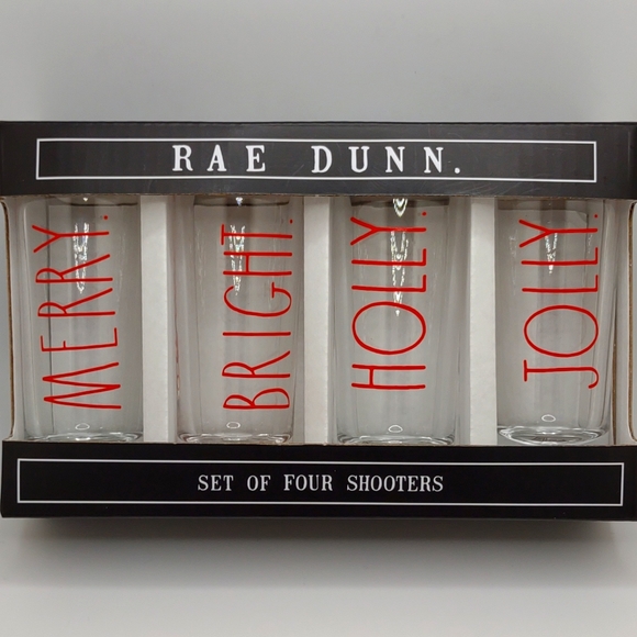 Rae Dunn Holiday Glass Shooter Set
